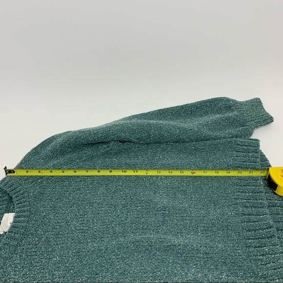 H&M Seafoam Green Silver Metallic Fleck Crewneck Chenille Sweater New Nwt Small - Picture 9 of 9
